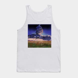 A field of flowers in the middle of rain clouds Tank Top